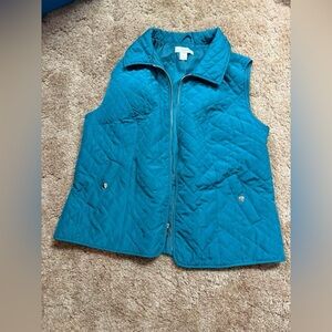 CJ Banks Teal Quilted Vest
